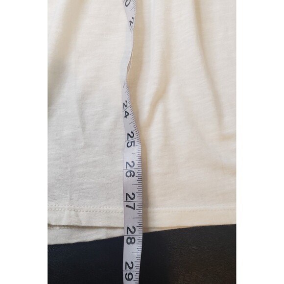 Eddie Bauer Shirt Womens Large Ivory Smocked Yoke Short Sleeve Top Lightweight - Picture 5 of 5